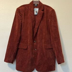 Abbott Elementary Rust Colored Corduroy jacket Size 1XLT.